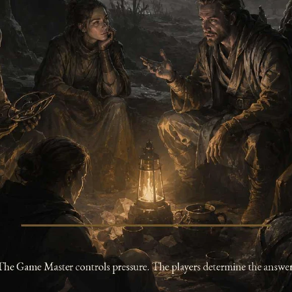 A group gathered during a campaign scene
